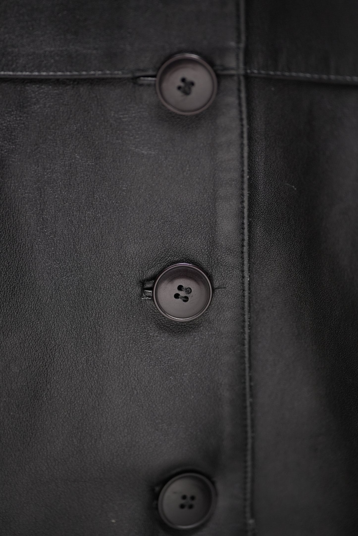 Vintage Black Leather Trench