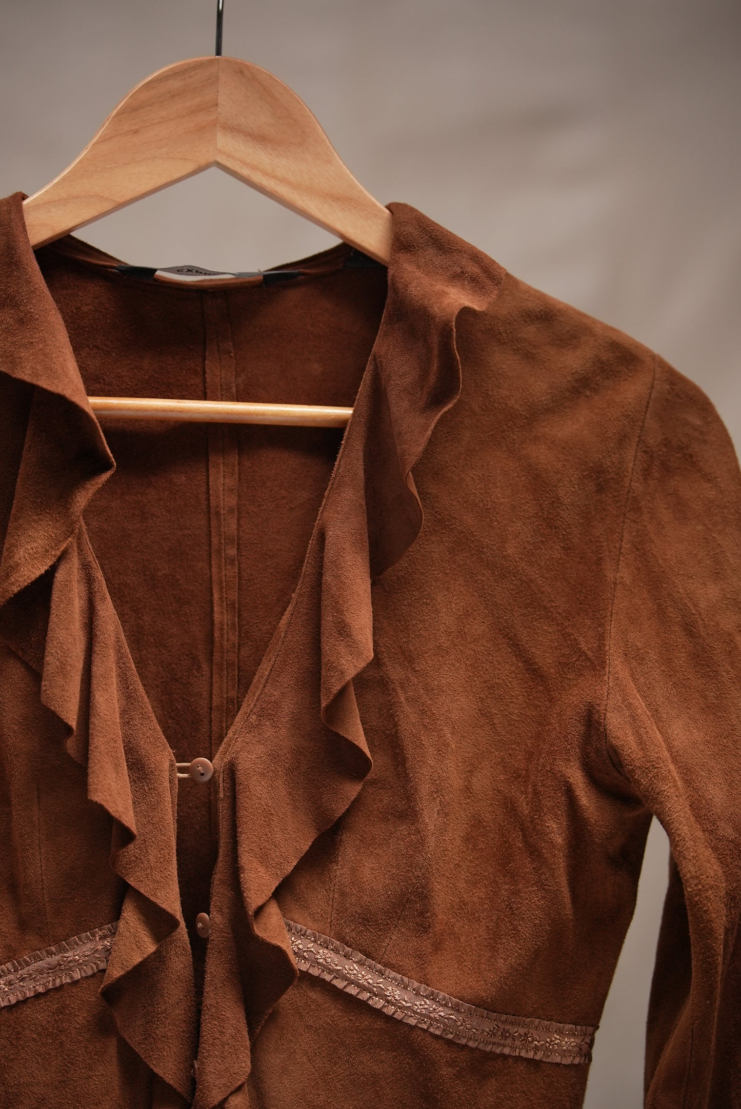 Leather Long Sleeve Blouse