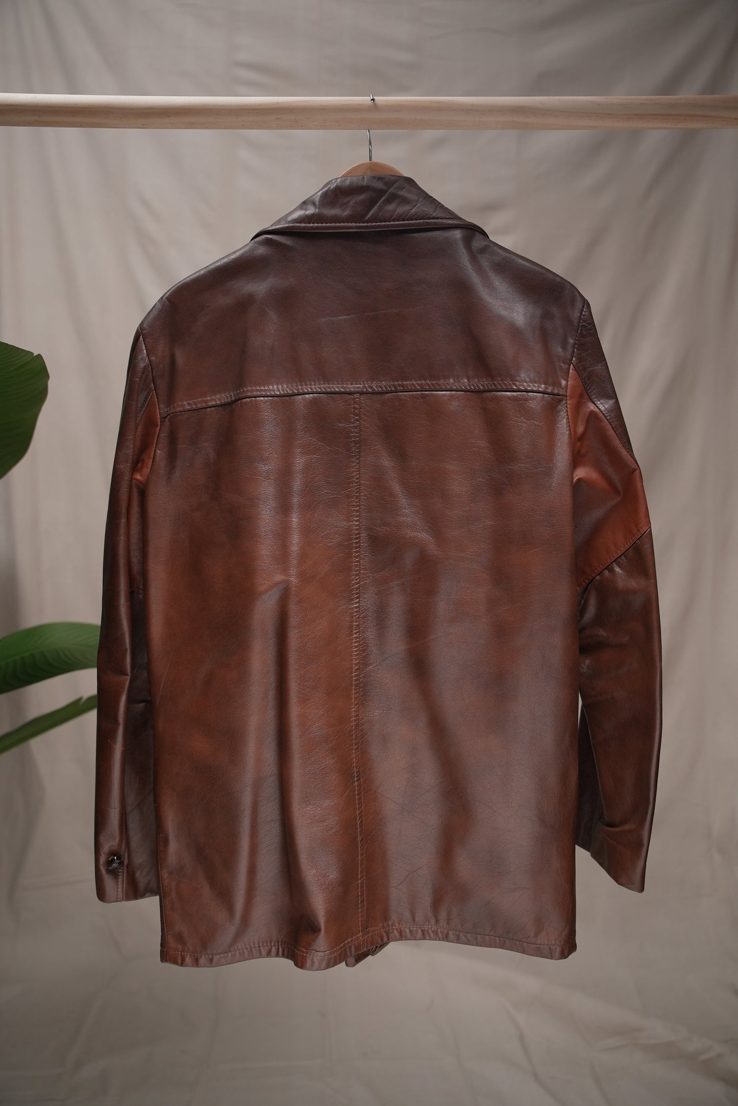 Vintage Two Tone Brown Leather Jacket