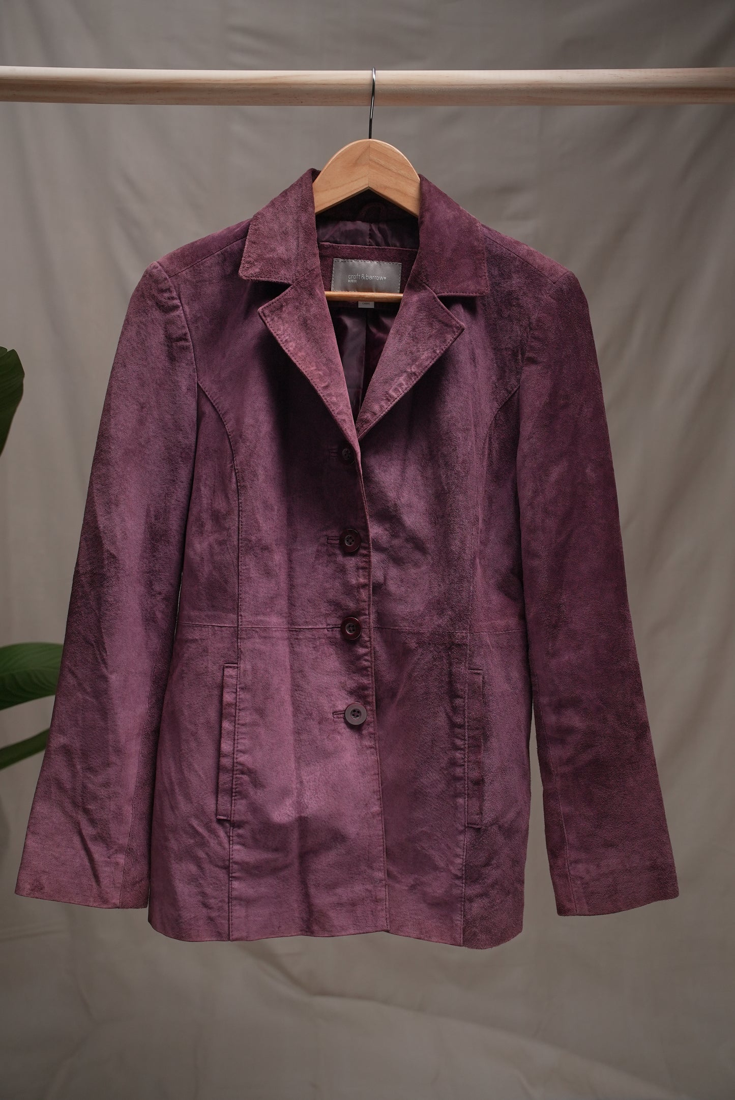 Y2K Purple Oversized Suede Jacket