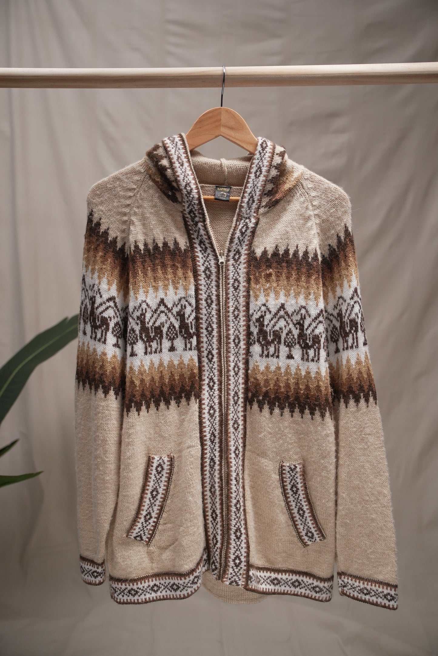 Alpaca Wool Zip Up Hoodie