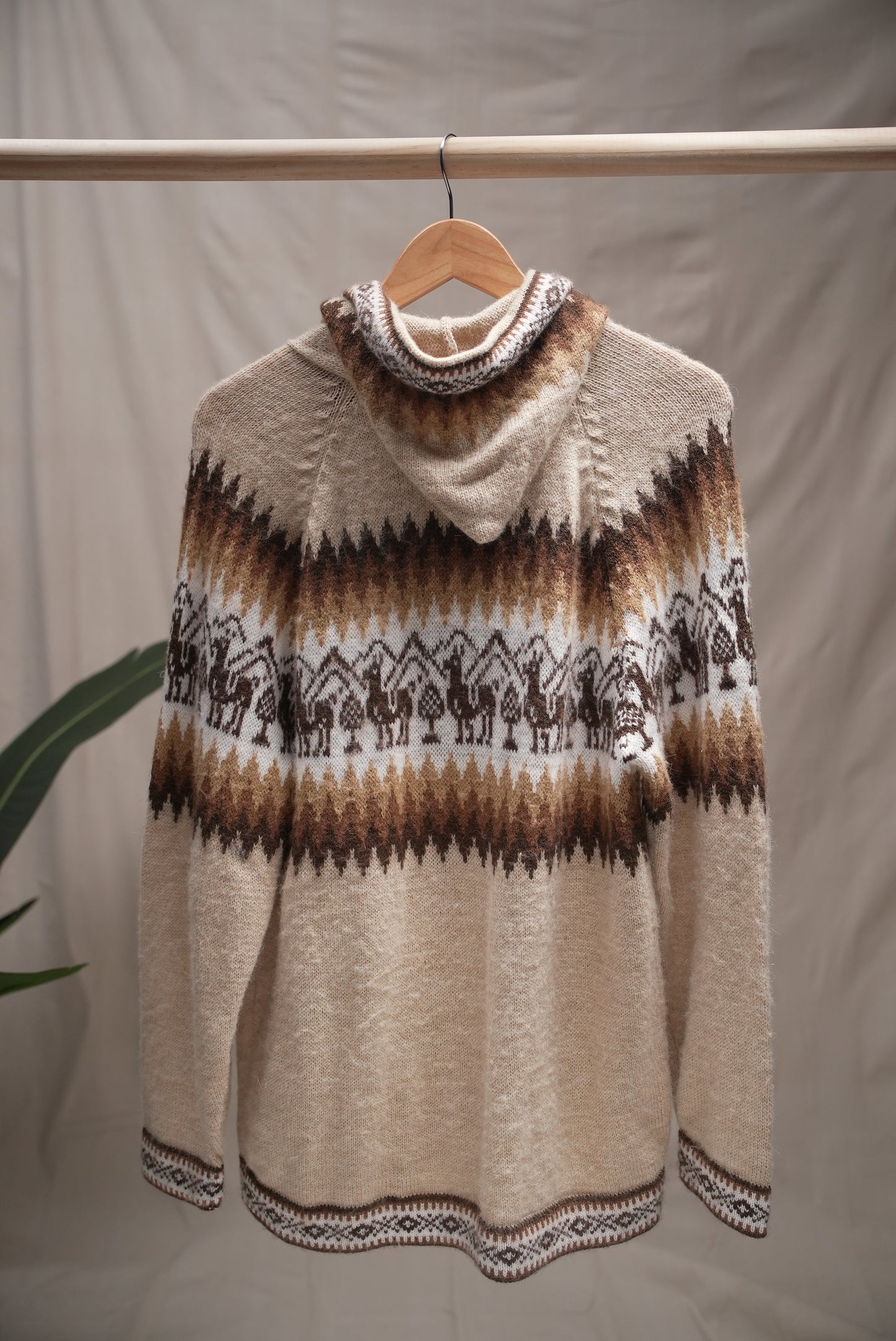 Alpaca Wool Zip Up Hoodie