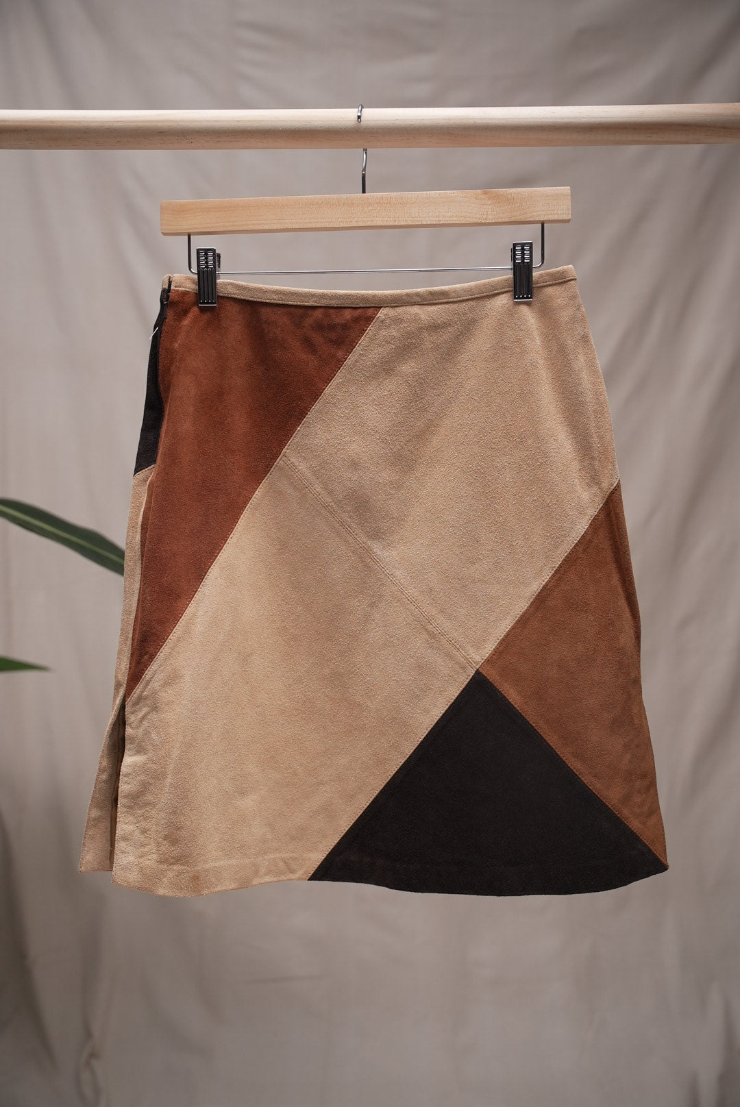 Leather Patchwork Skirt