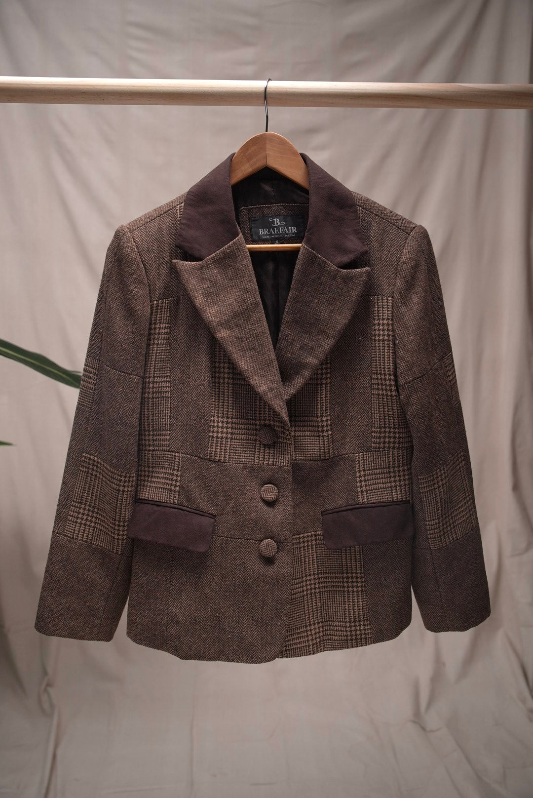 Wool & Suede Collar Blazer