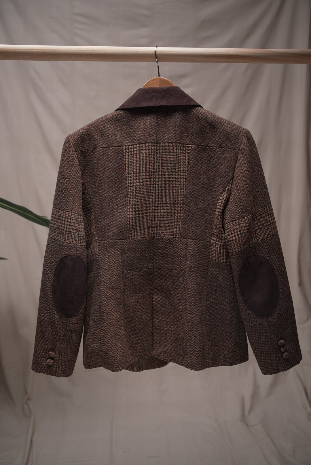 Wool & Suede Collar Blazer