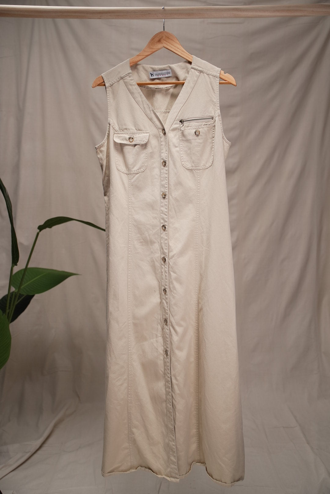 Valerie Stevens Khaki Maxi Dress