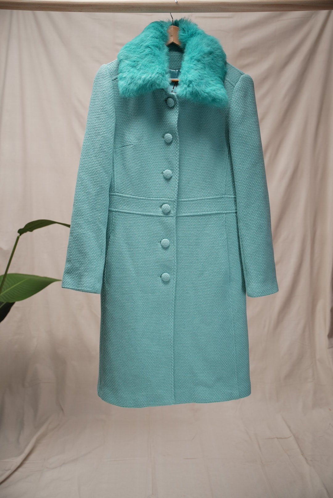 Blue Rabbit Fur Coat