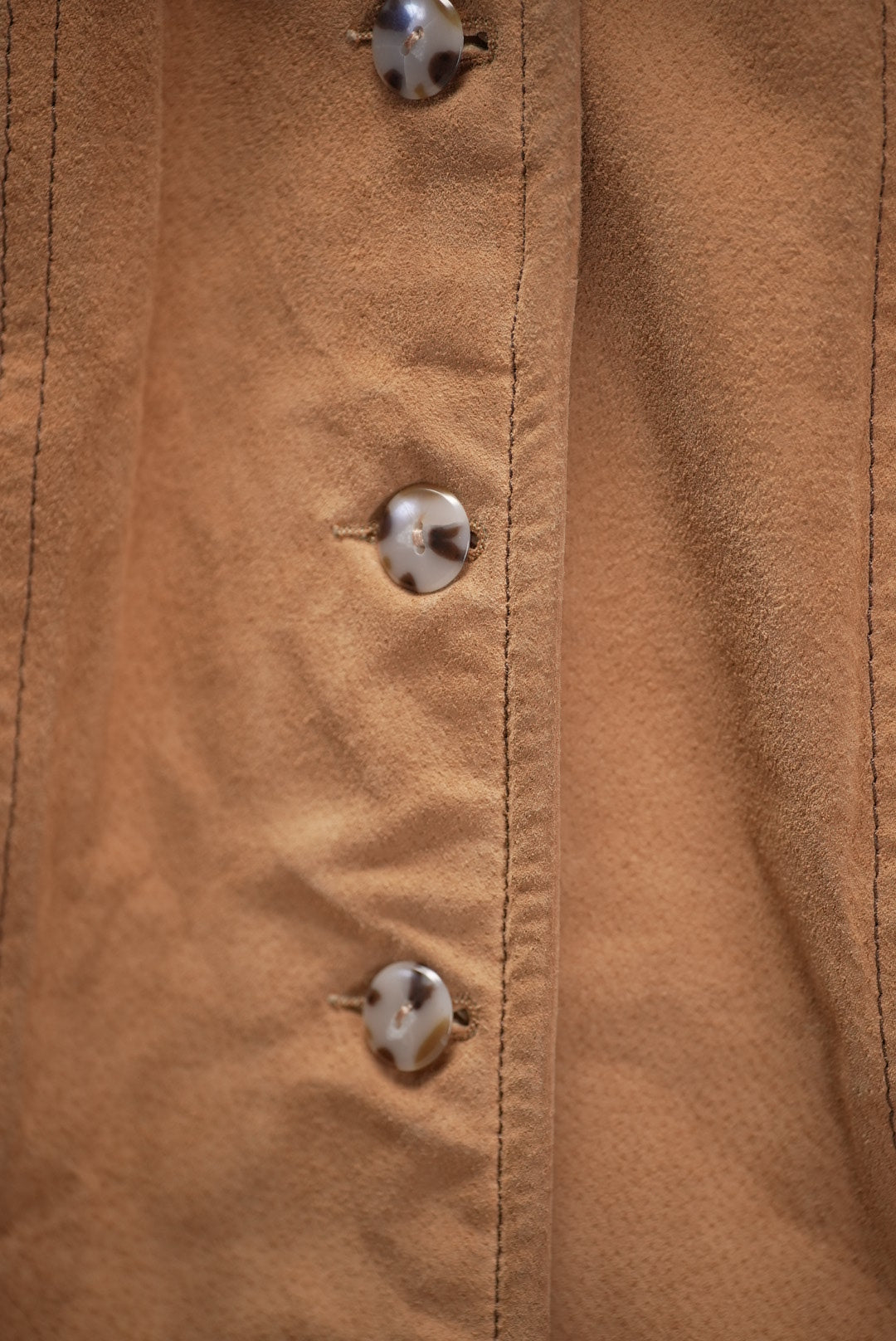 Suede and Fur Collar Coat