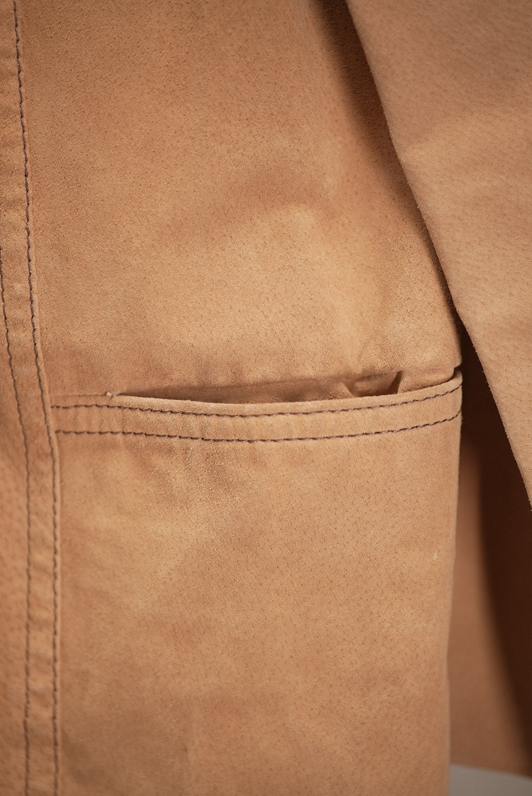 Suede and Fur Collar Coat
