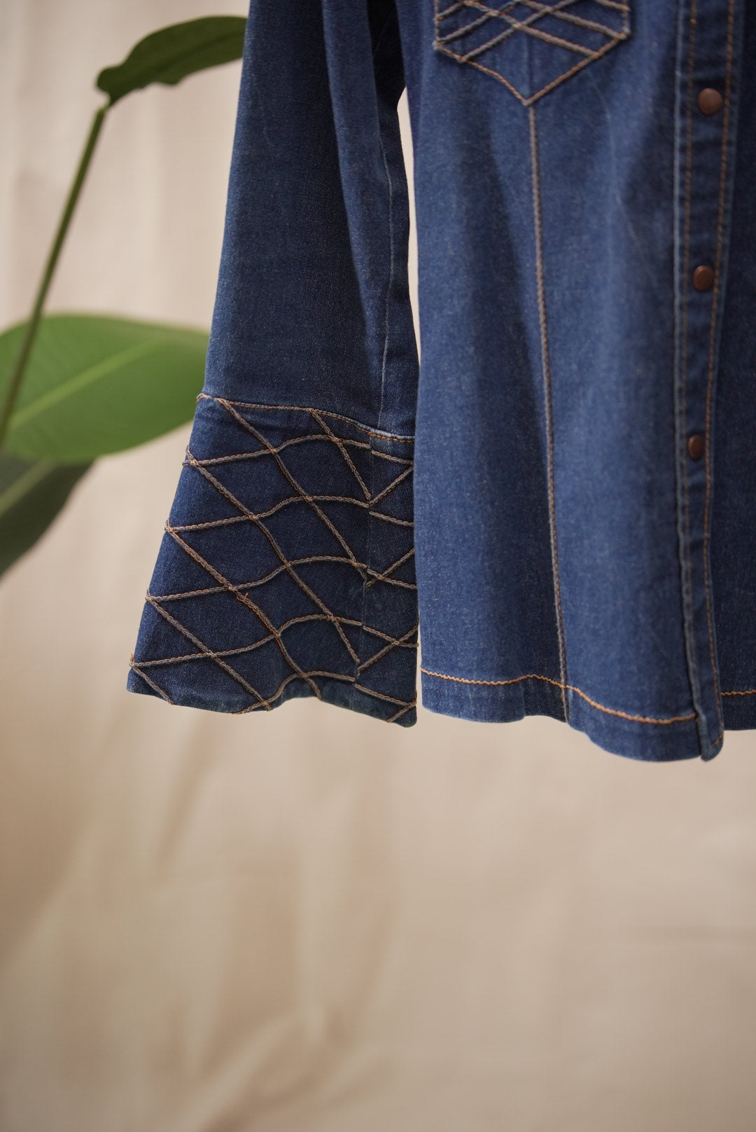 Denim Shirt with Flare Sleeves