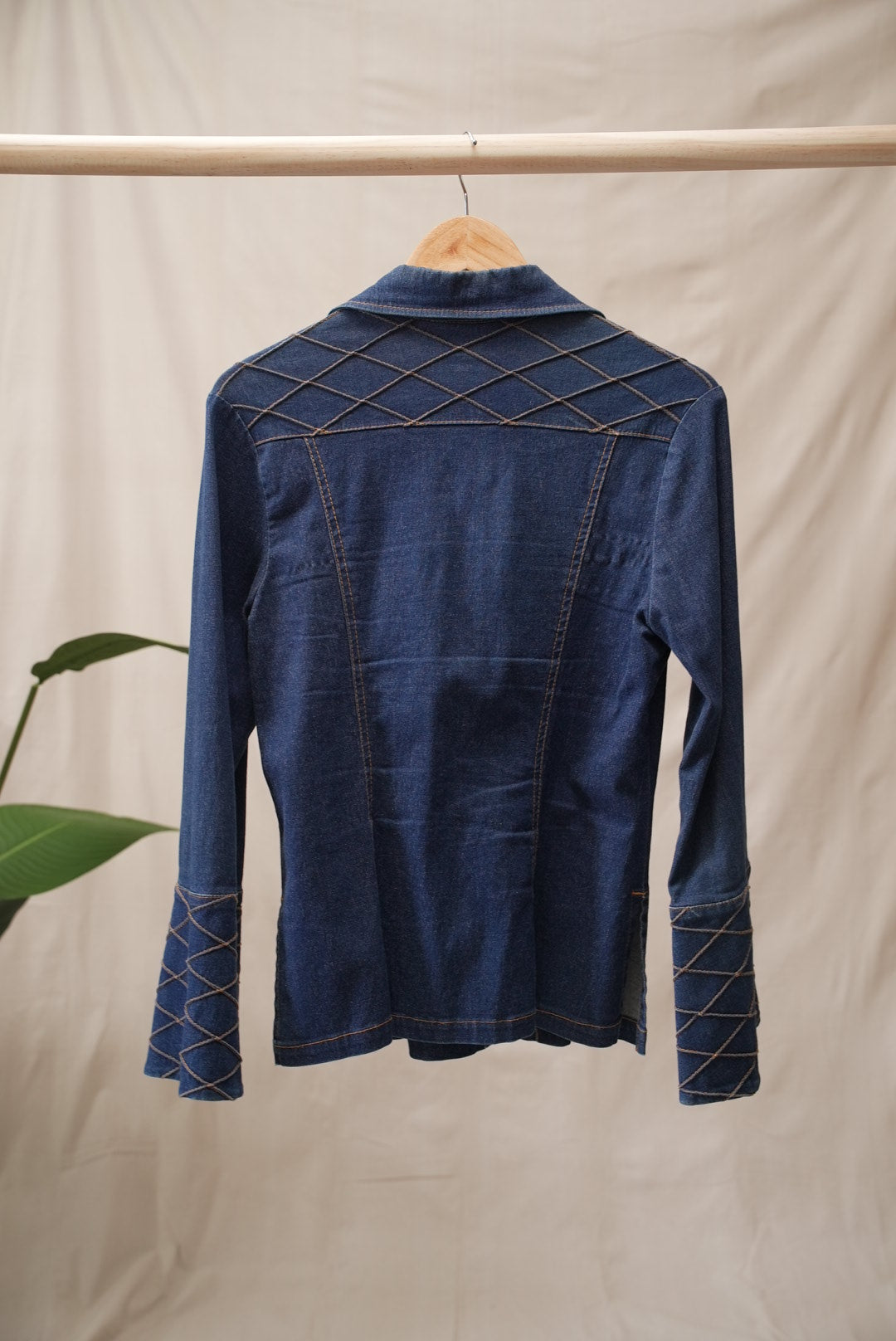Denim Shirt with Flare Sleeves