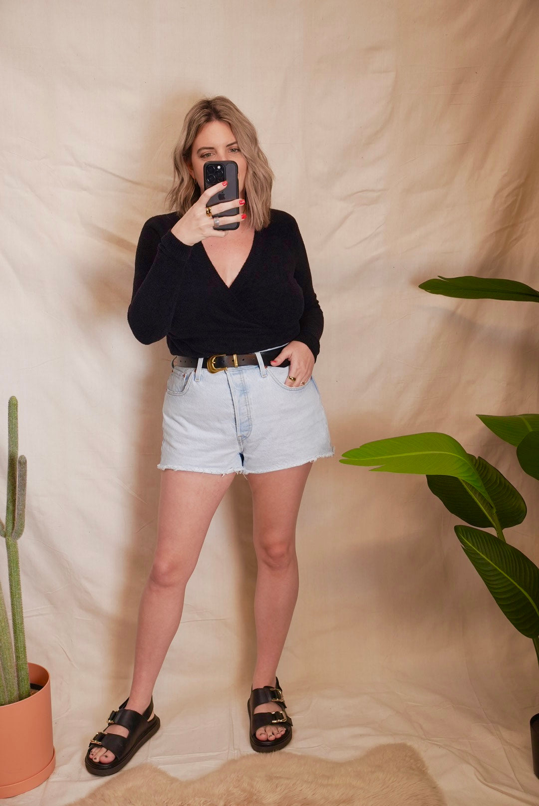 Black Wrap Sweater