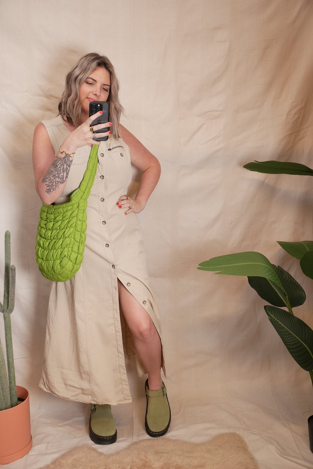 Valerie Stevens Khaki Maxi Dress