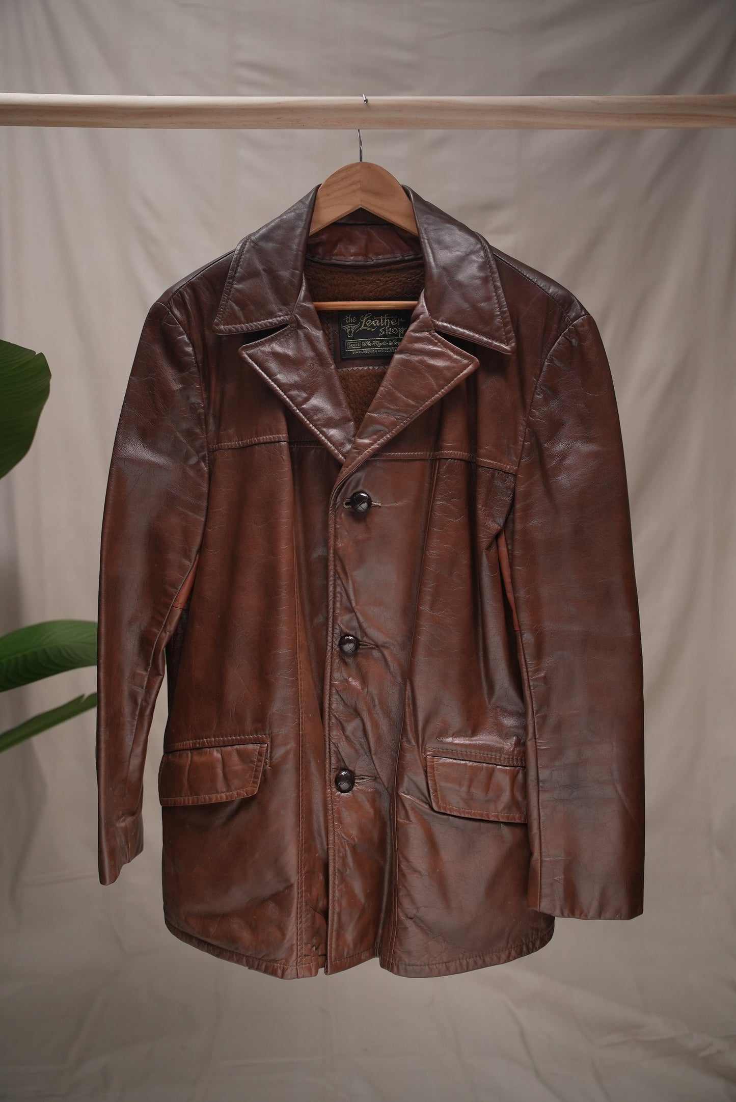 Vintage Two Tone Brown Leather Jacket