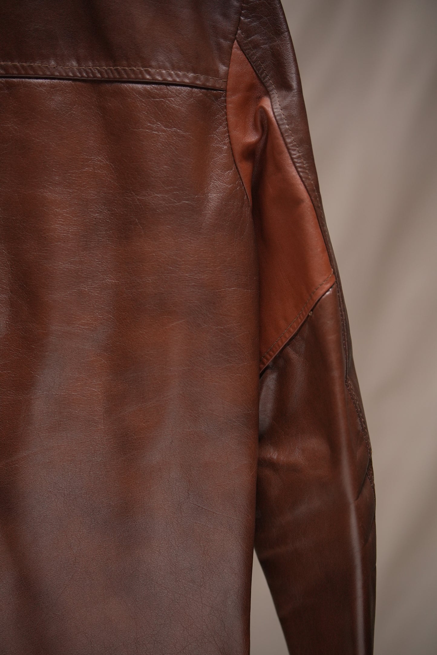 Vintage Two Tone Brown Leather Jacket