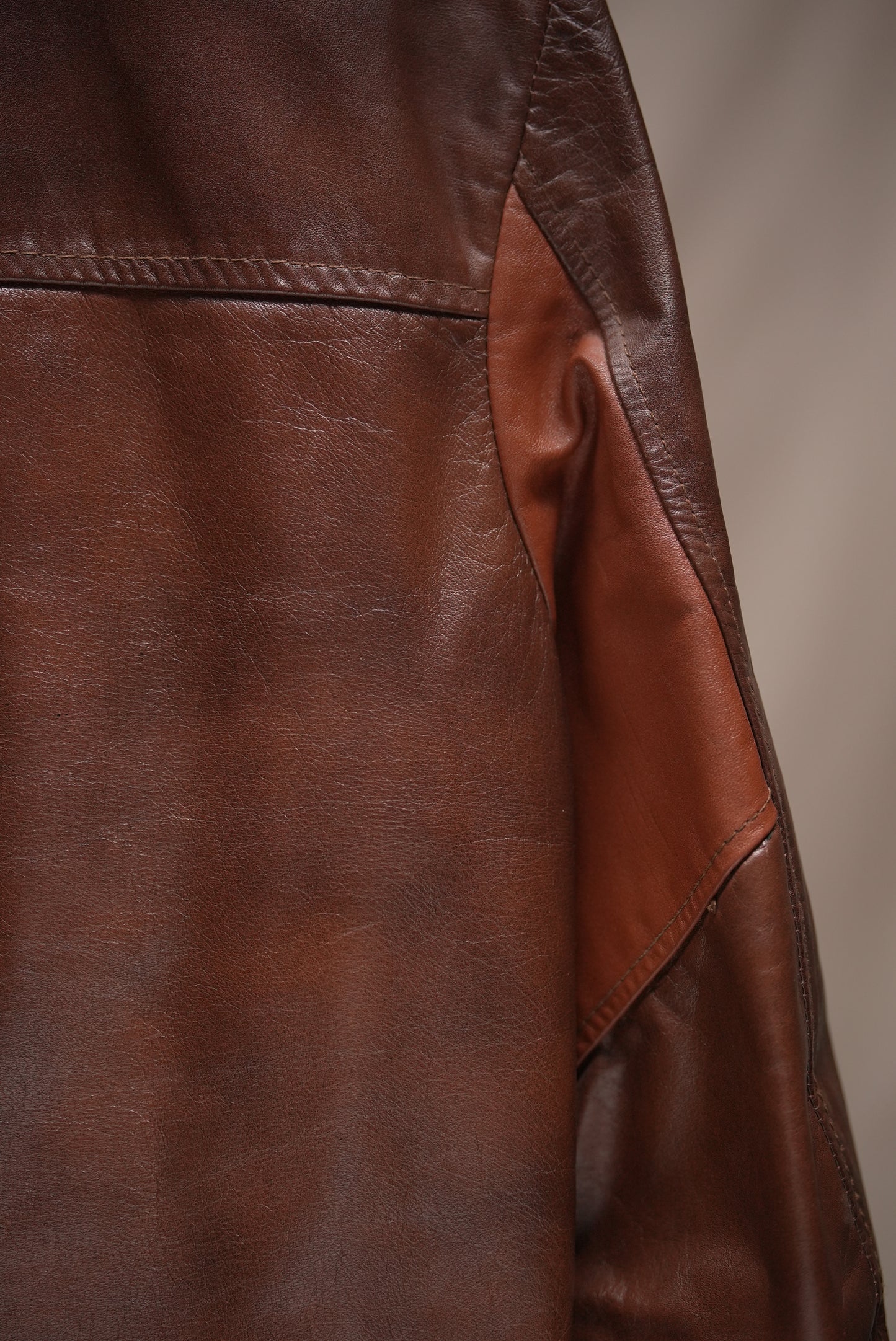 Vintage Two Tone Brown Leather Jacket