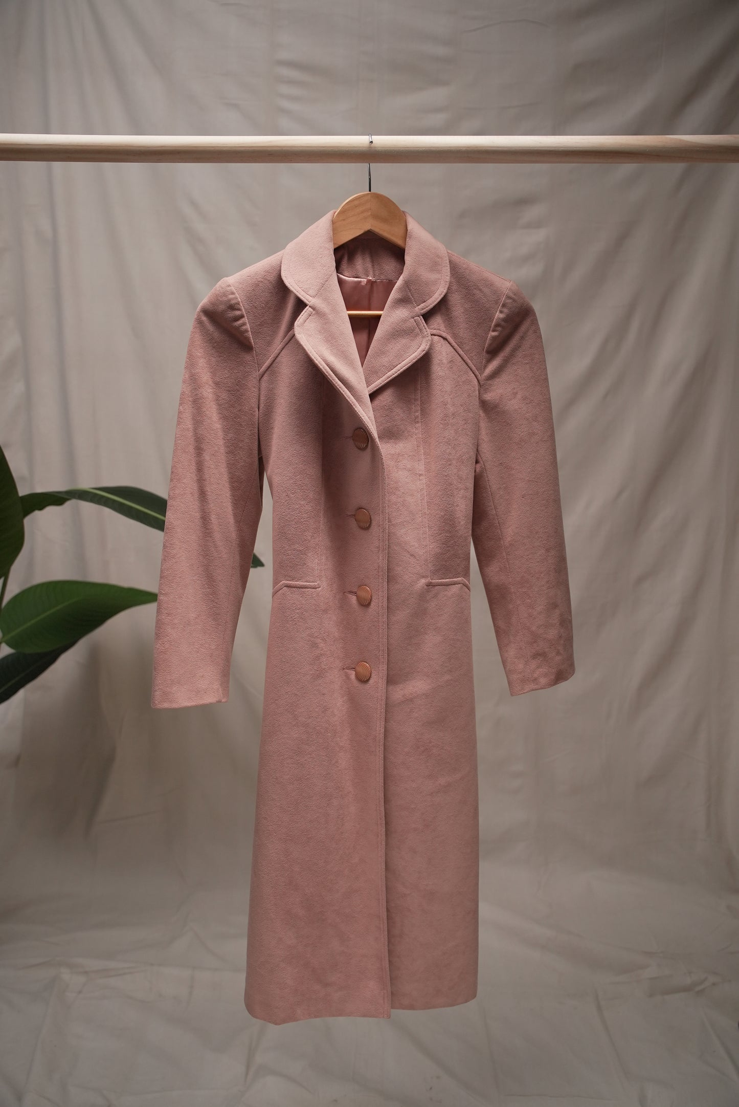 Pink Faux Suede Coat