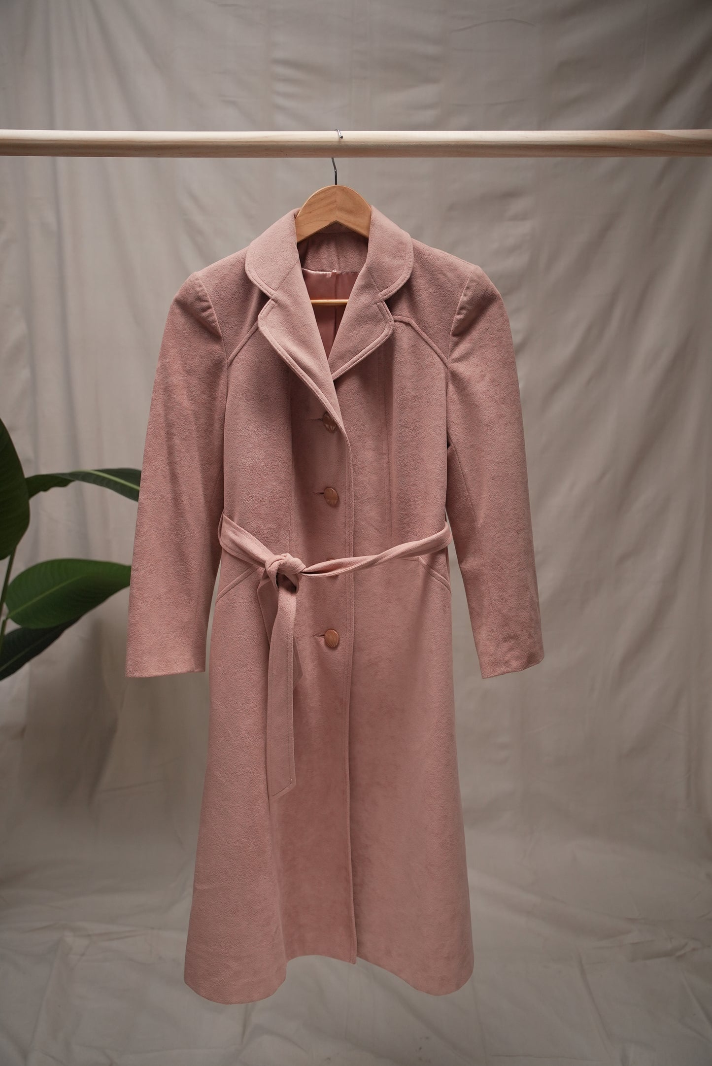 Pink Faux Suede Coat