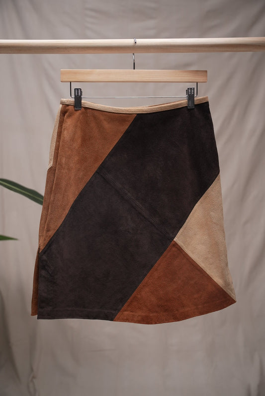 Leather Patchwork Skirt