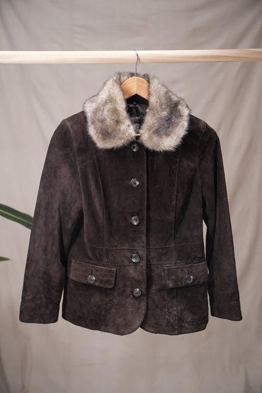 Suede & Fur Collar Jacket